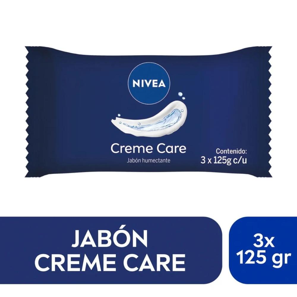 Jabón en barra Nivea creme care 3 un de 125 g Jabón en barra Nivea creme care 3 un de 125 g