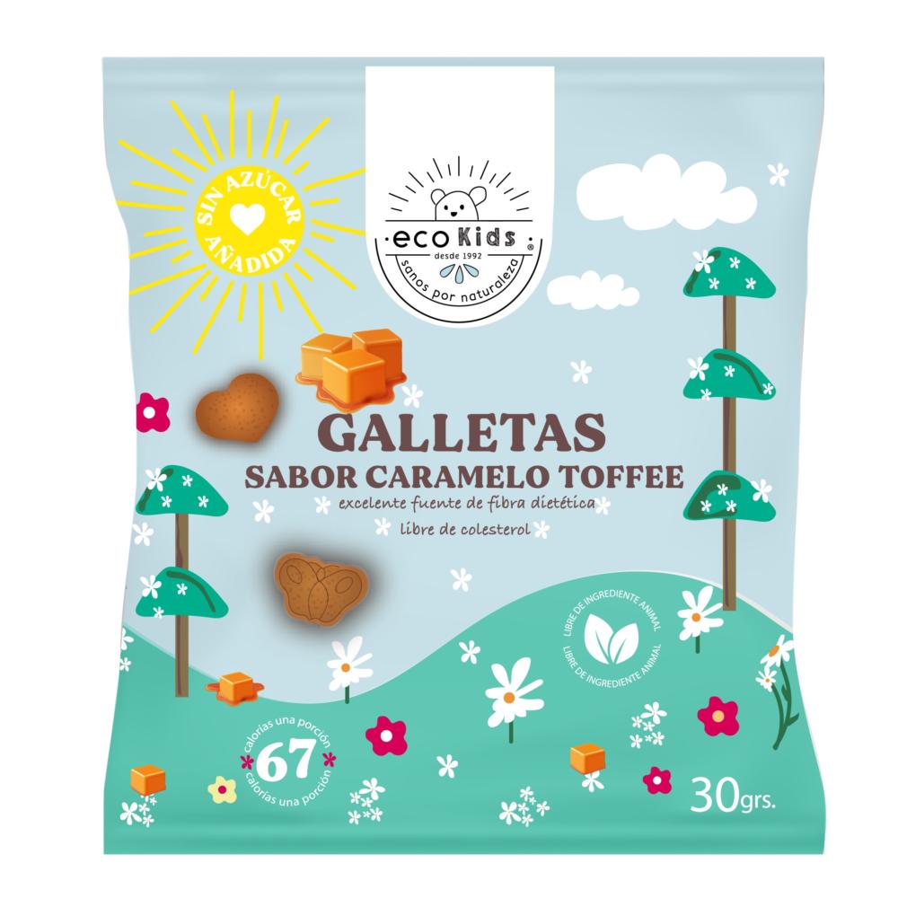 Galletas Ecokids mini caramelo toffee sin azúcar 30 g