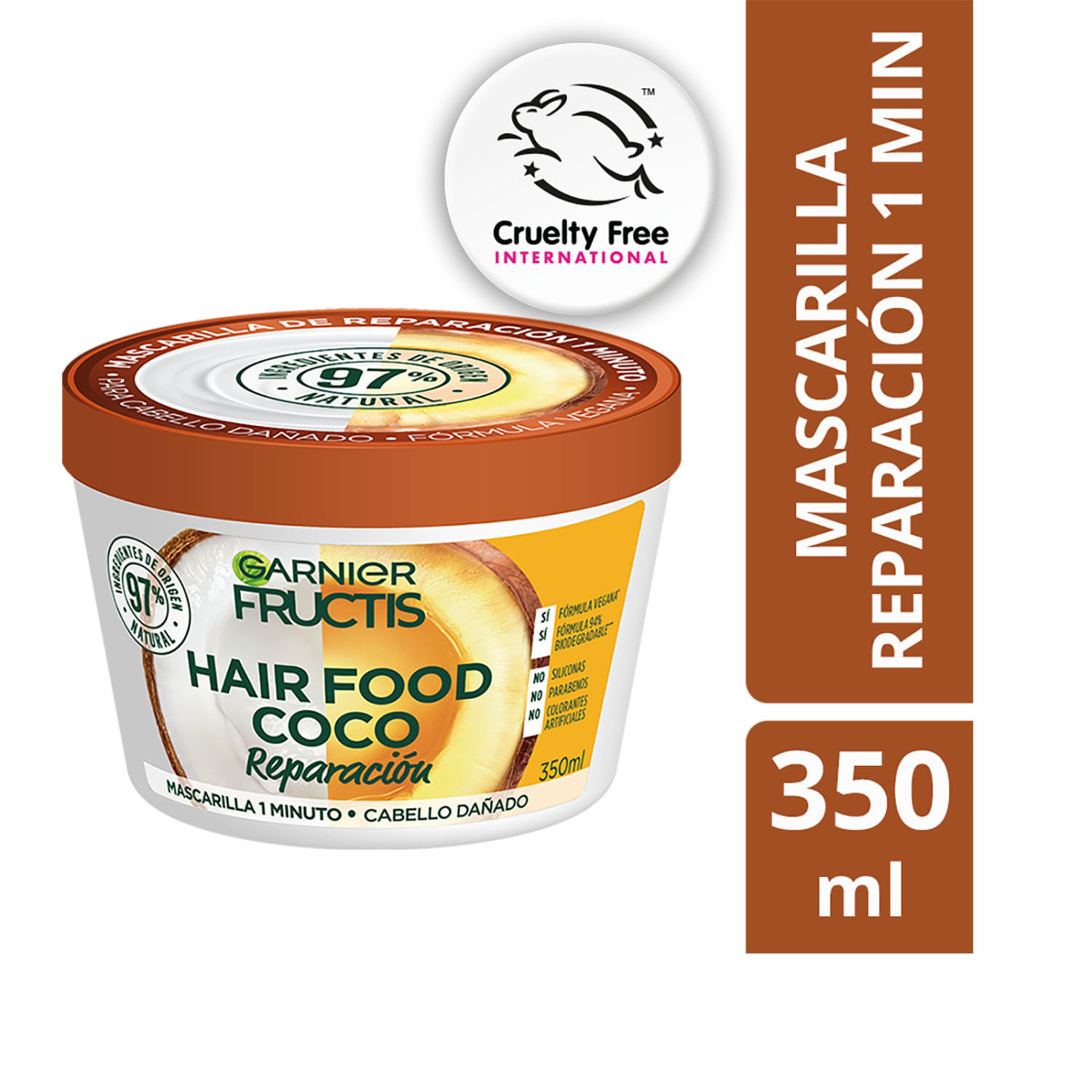 Crema de tratamiento Fructis hair food coconut 350 ml