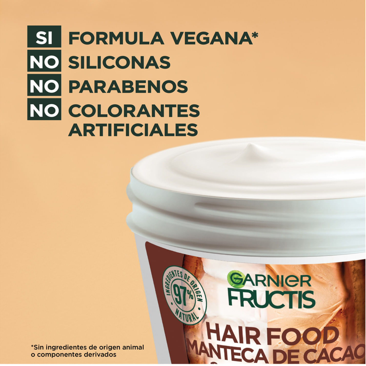 Mascarilla capilar Fructos hair food manteca de cacao 350 ml Mascarilla capilar Fructos hair food manteca de cacao 350 ml