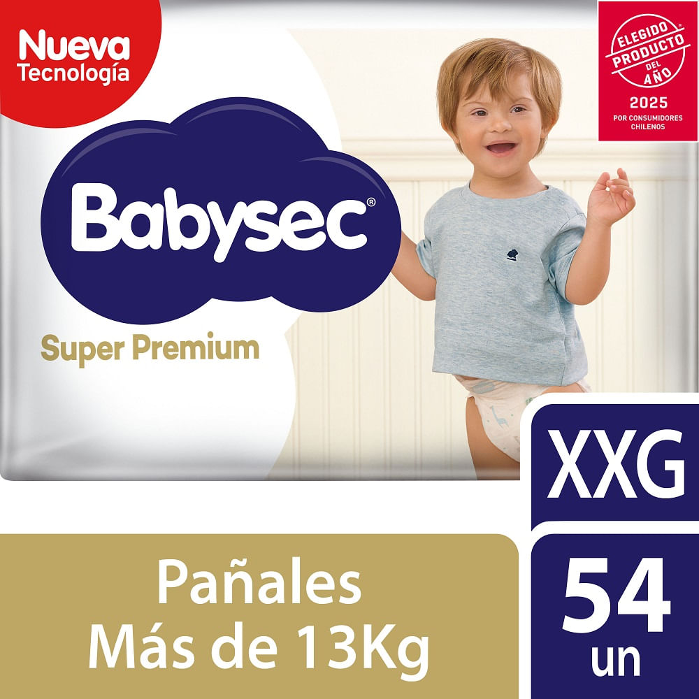 Pañal Babysec super premium confort care talla XXG 54 un