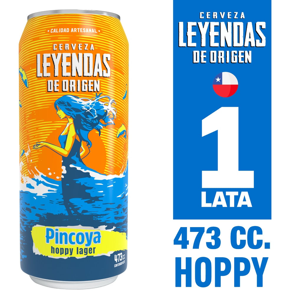 Cerveza Leyendas de origen pincoya lata 473 cc
