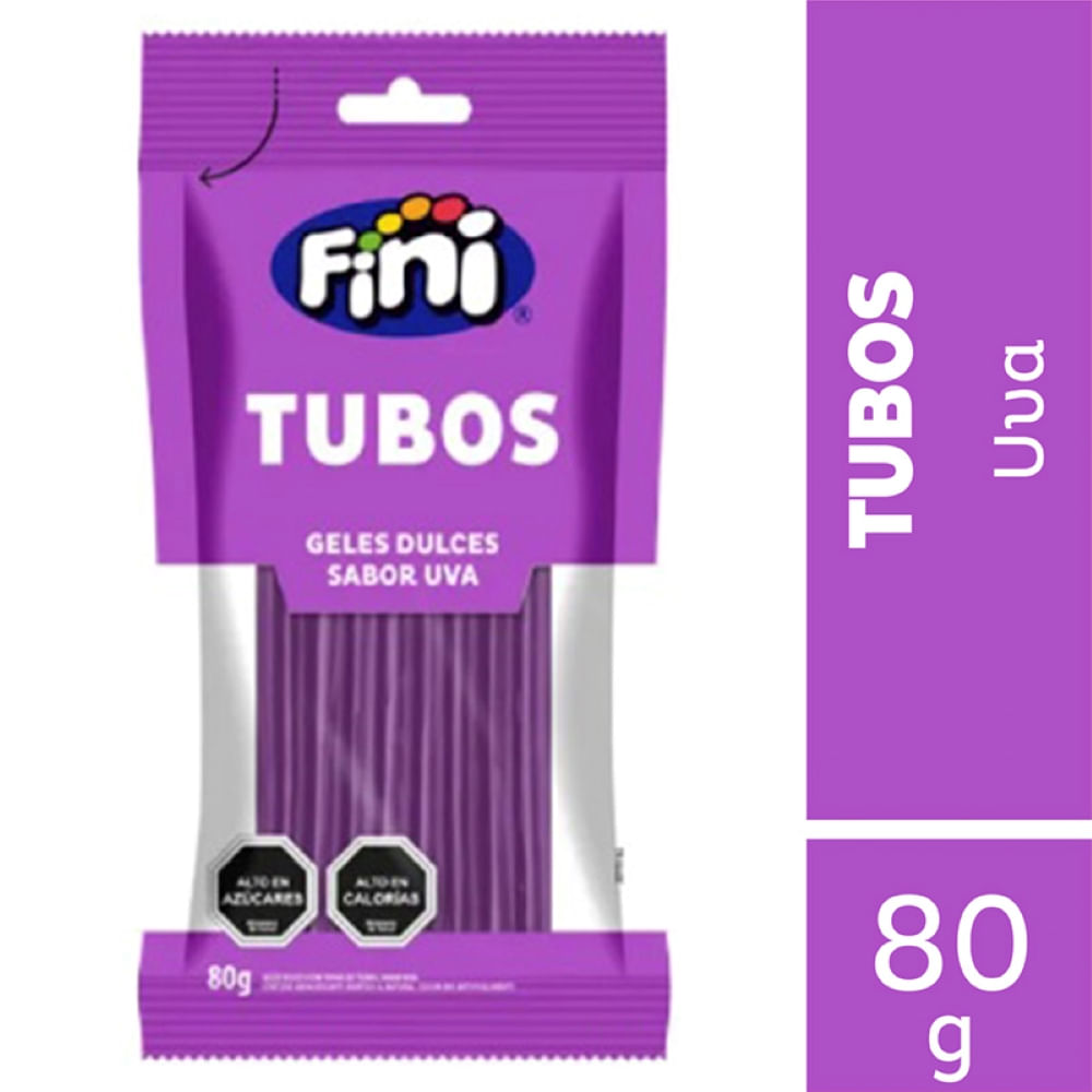 Tubos Fini geles dulces sabor uva 80 g Tubos Fini geles dulces sabor uva 80 g