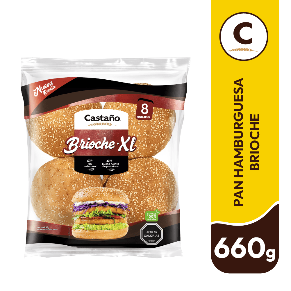 Pan de hamburguesa Castaño brioche bolsa 660 g Pan de hamburguesa Castaño brioche bolsa 660 g