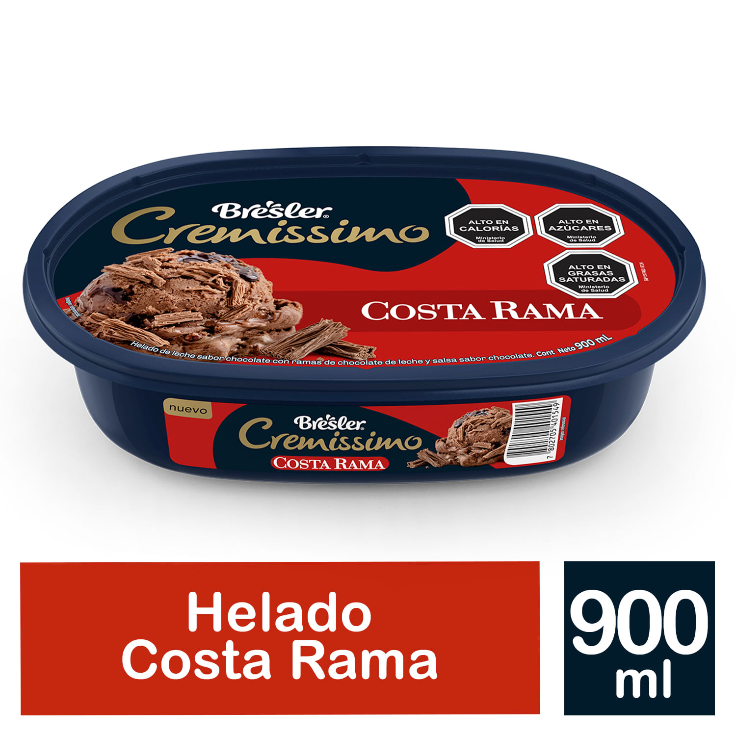 Helado Bresler cremissimo costa rama 900 ml