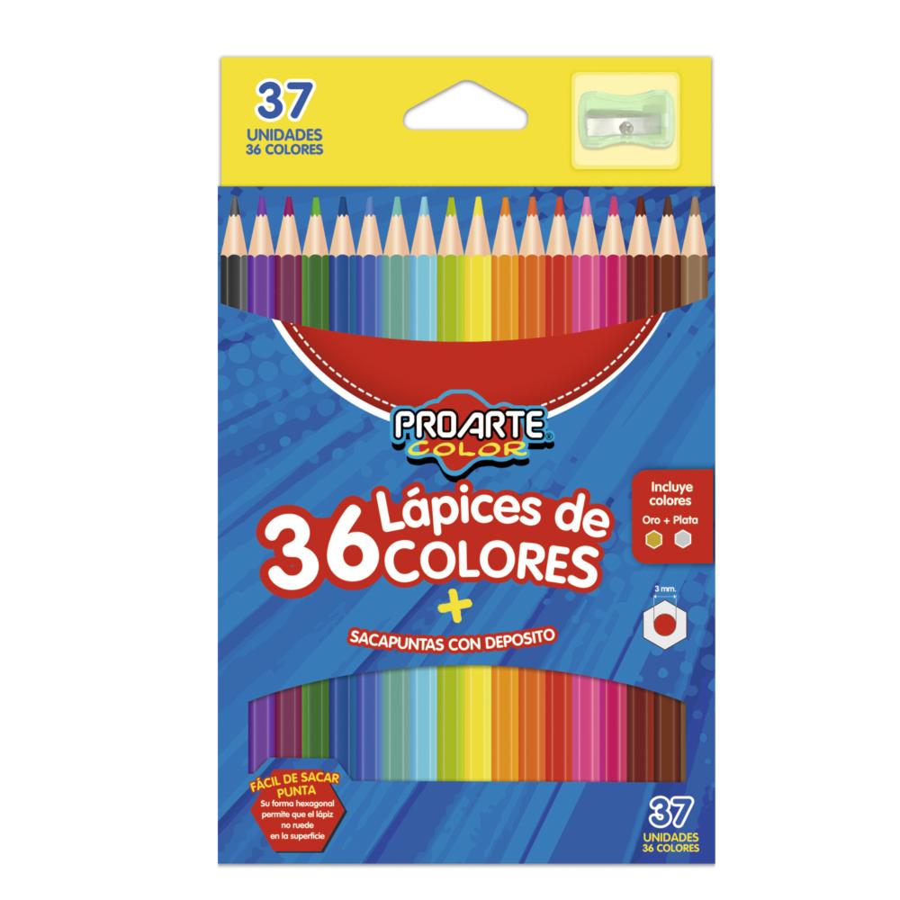 Lápices de colores Proarte con sacapuntas 36 un