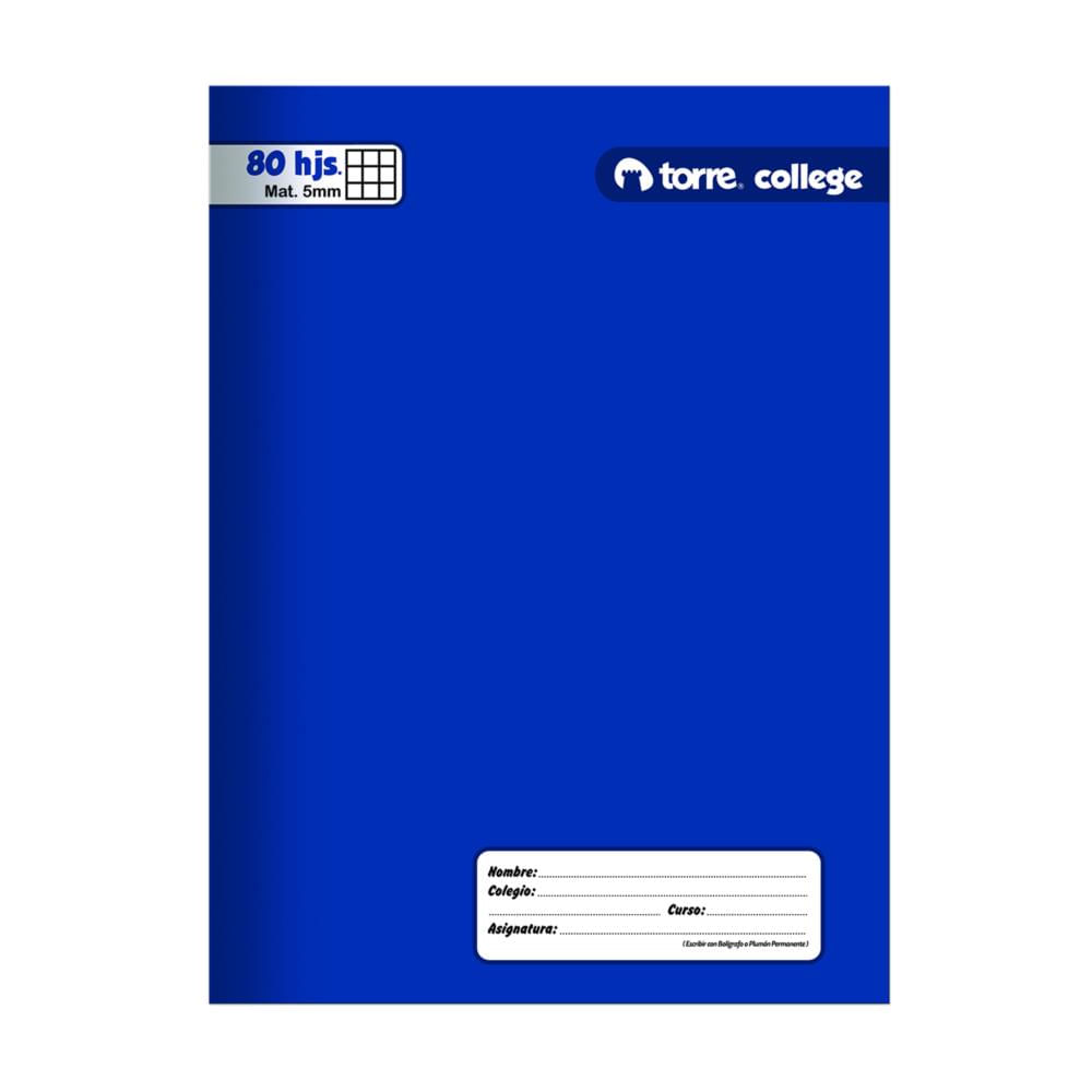 Cuaderno Torre college liso 5 mm 80 hojas