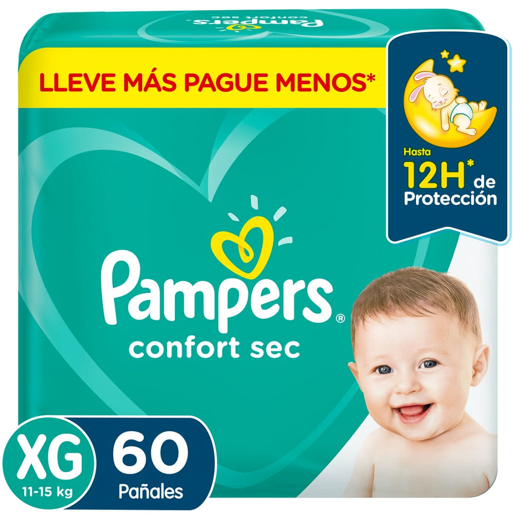 Pañal Pampers confort sec talla XG 60 un Pañal Pampers confort sec talla XG 60 un