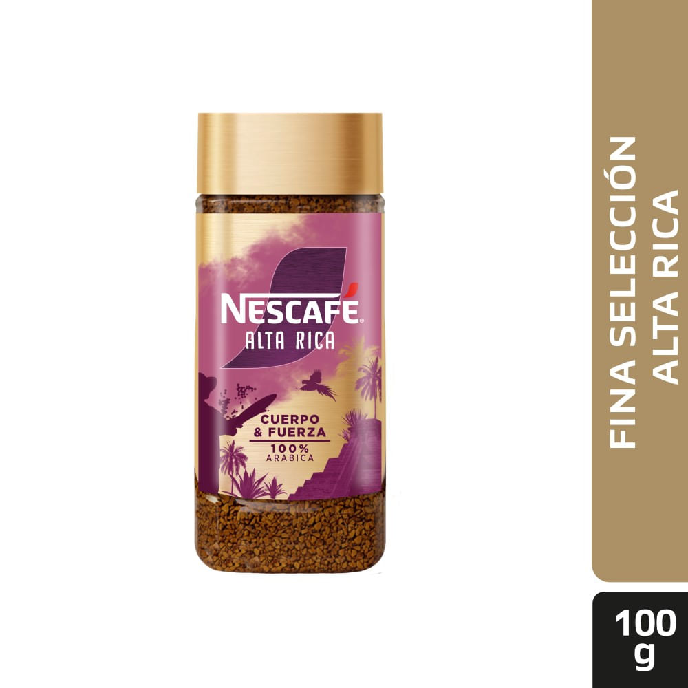 Café instantáneo liofilizado Nescafé fina selección origins alta rica frasco 100 g