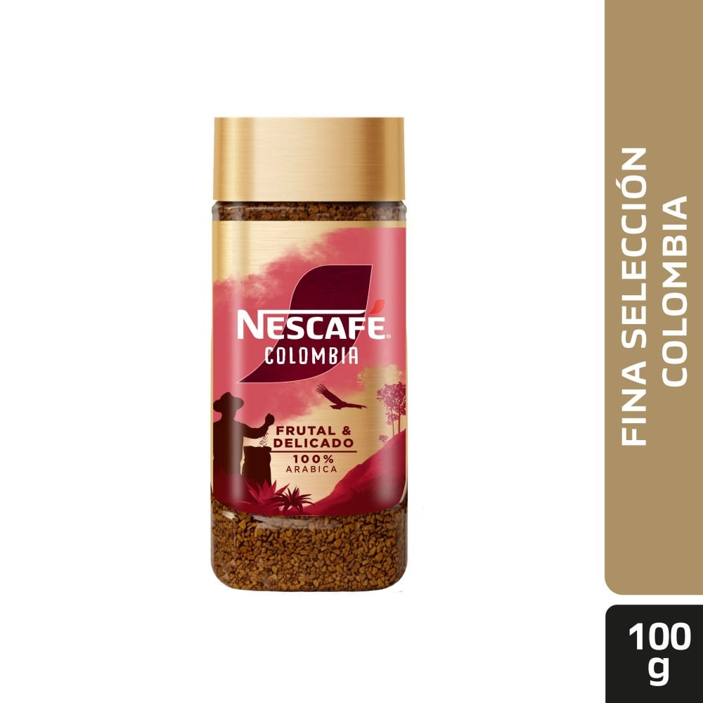 Café instantáneo liofilizado Nescafé fina selección origins colombia frasco 100 g