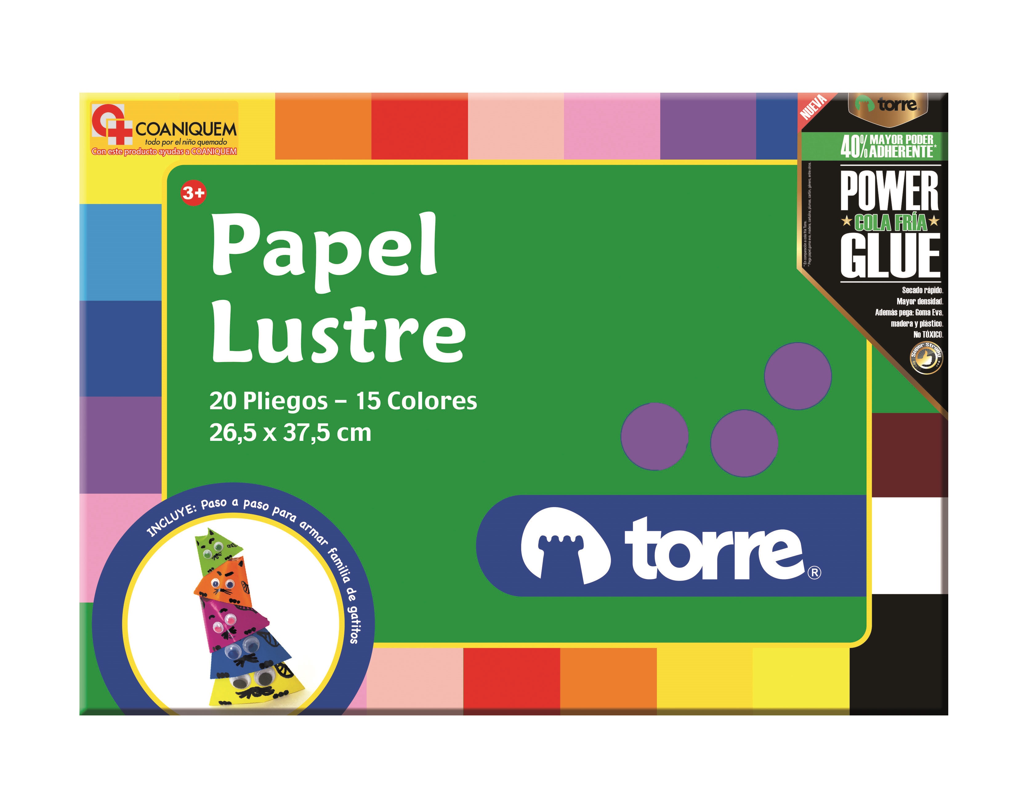 Carpeta papel lustre Torre 20 hojas
