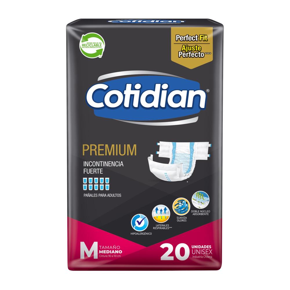 Pañales adulto Cotidian premium incontinencia fuerte talla M 20 un
