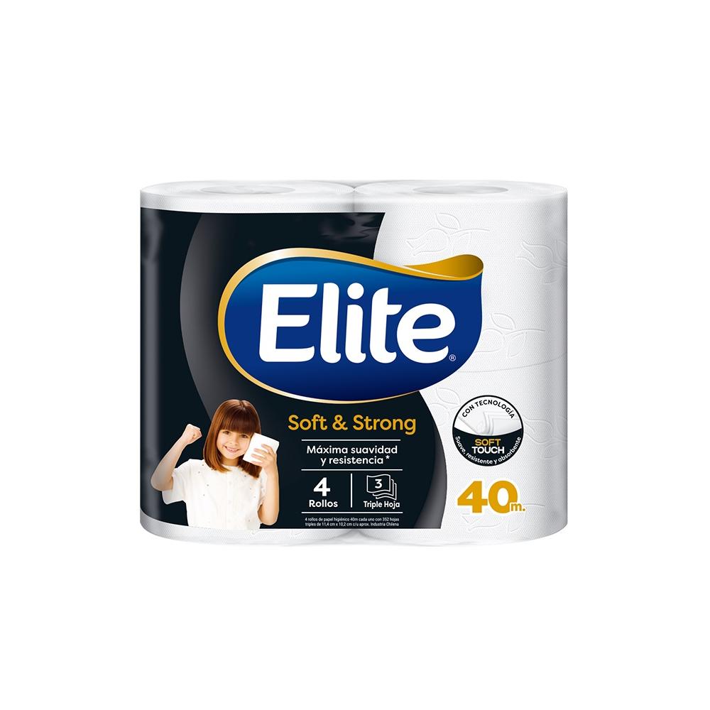 Papel higiénico Elite soft & strong triple hoja 4 un (40 m)