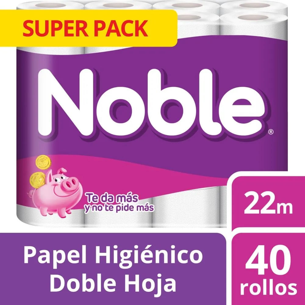 Papel higiénico noble doble hoja 40x22m