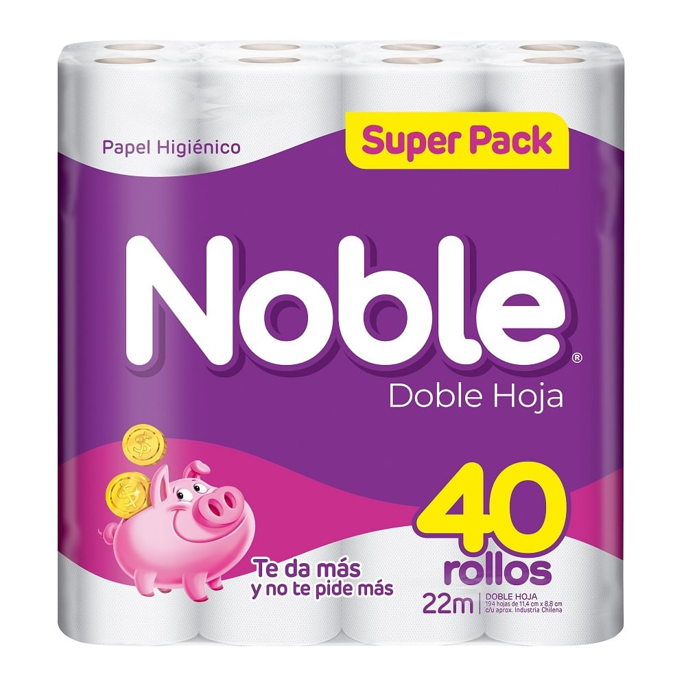 Papel higiénico noble doble hoja 40x22m
