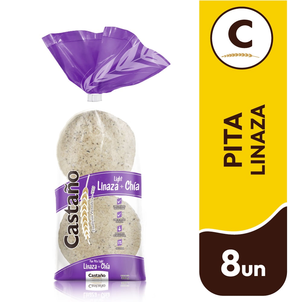Pan pita Castaño linaza chía bolsa 300 g