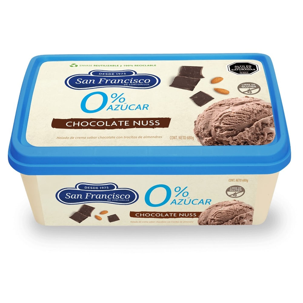 Helado San Francisco 0% azúcar chocolate nuss 680 g