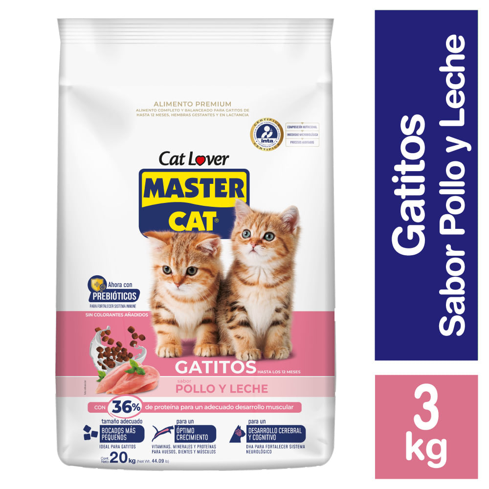 Alimento gatitos Master Cat pollo y leche 3 Kg Alimento gatitos Master Cat pollo y leche 3 Kg