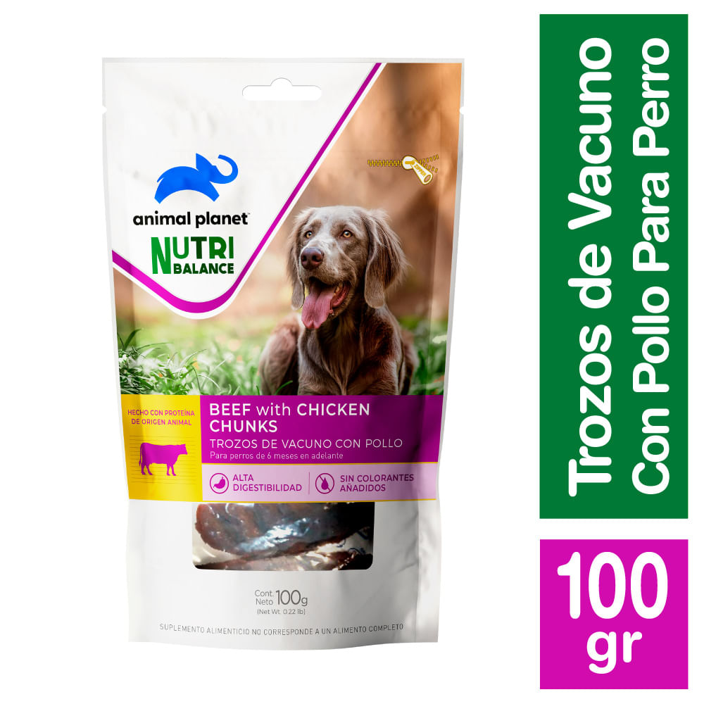 Snack Animal Planet trozos vacuno con pollo 100 g Snack Animal Planet trozos vacuno con pollo 100 g