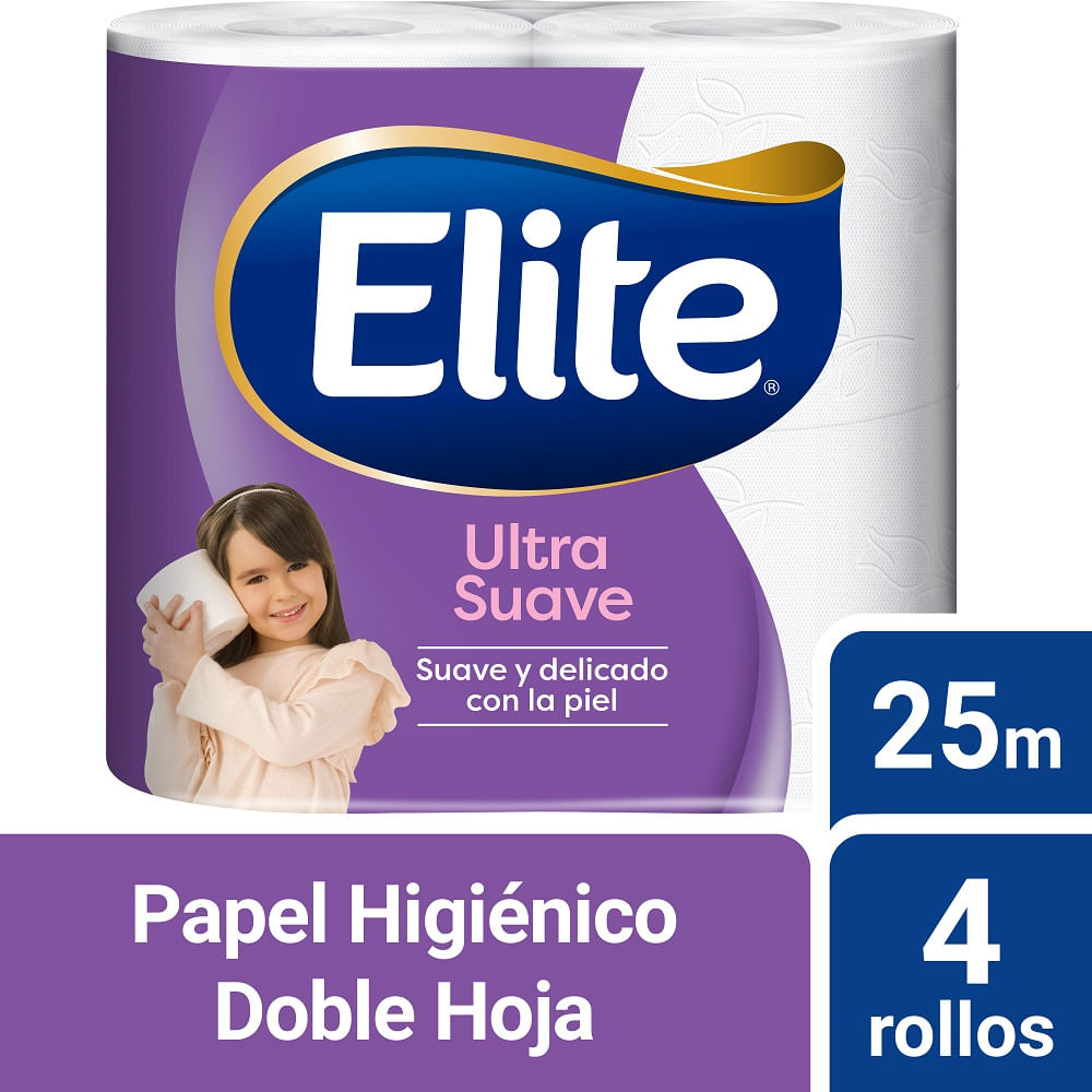 Papel higiénico Elite ultra doble hoja 4 un de 25 m