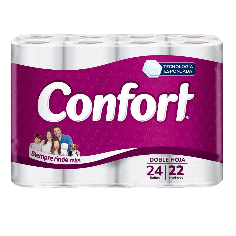 Papel higiénico Confort doble hoja 24 un (22 m) Papel higiénico Confort doble hoja 24 un (22 m)