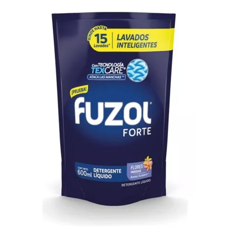 Detergente líquido Fuzol flores frescas doypack 600 ml Detergente líquido Fuzol flores frescas doypack 600 ml