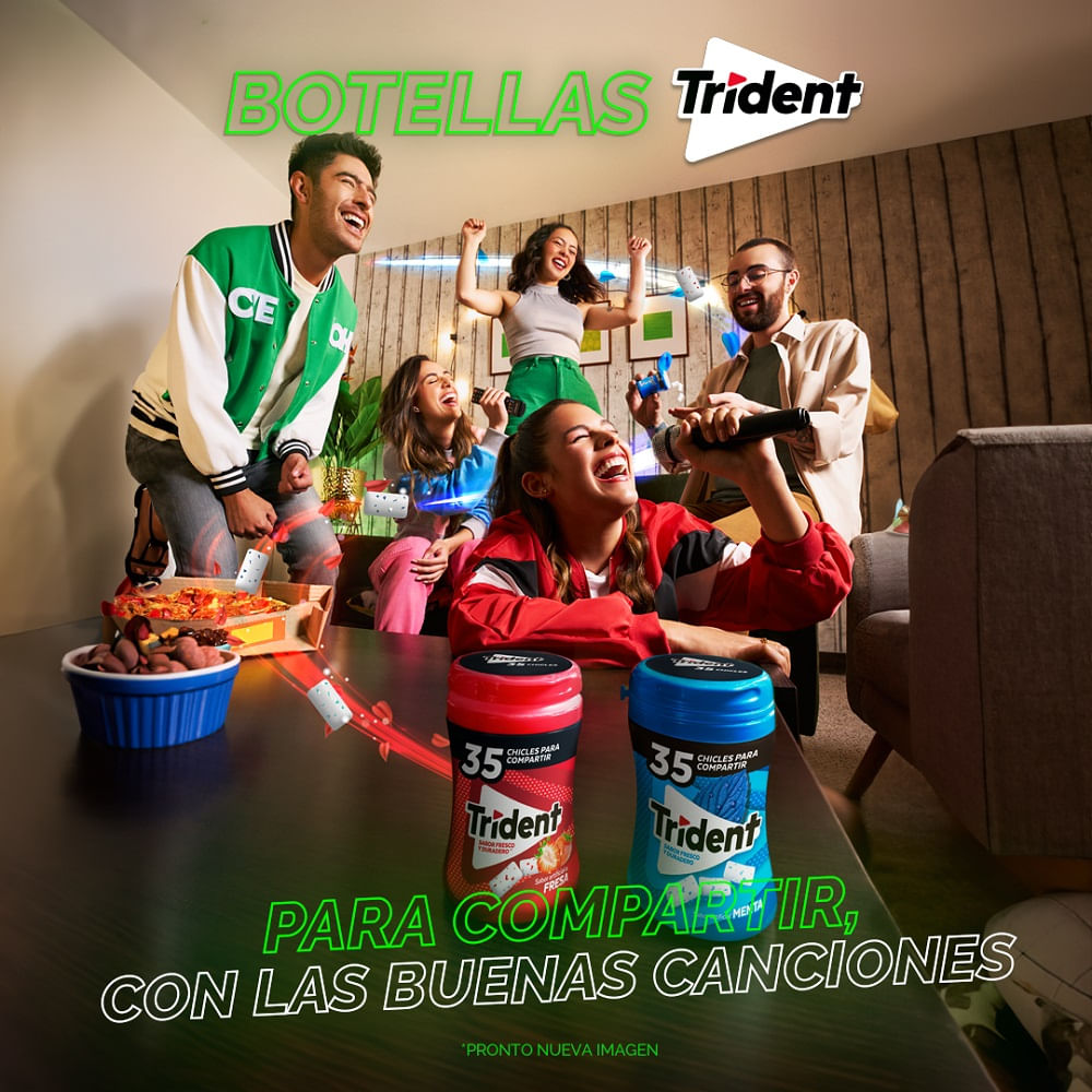 Chicle sin azúcar Trident sabor Frutilla 35 un