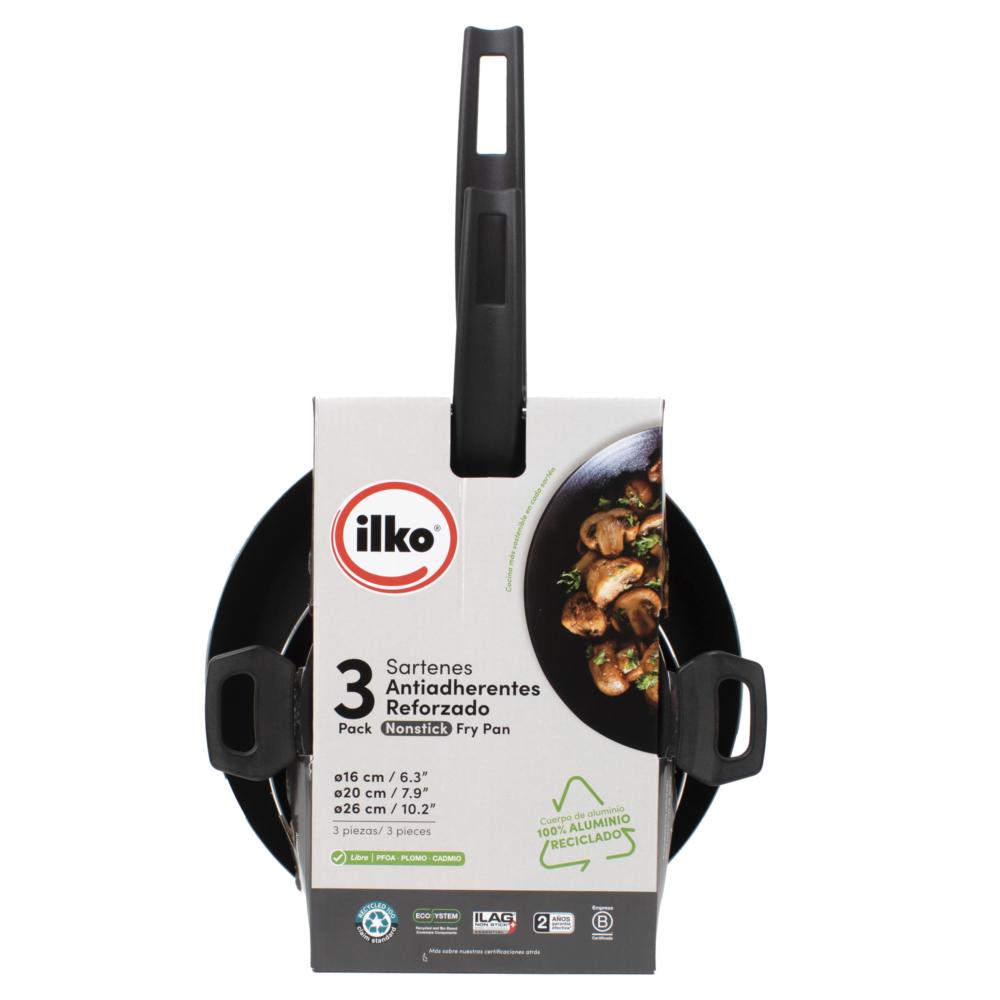 Pack Sartén Ilko everyday 20+26+Paila 16 cm