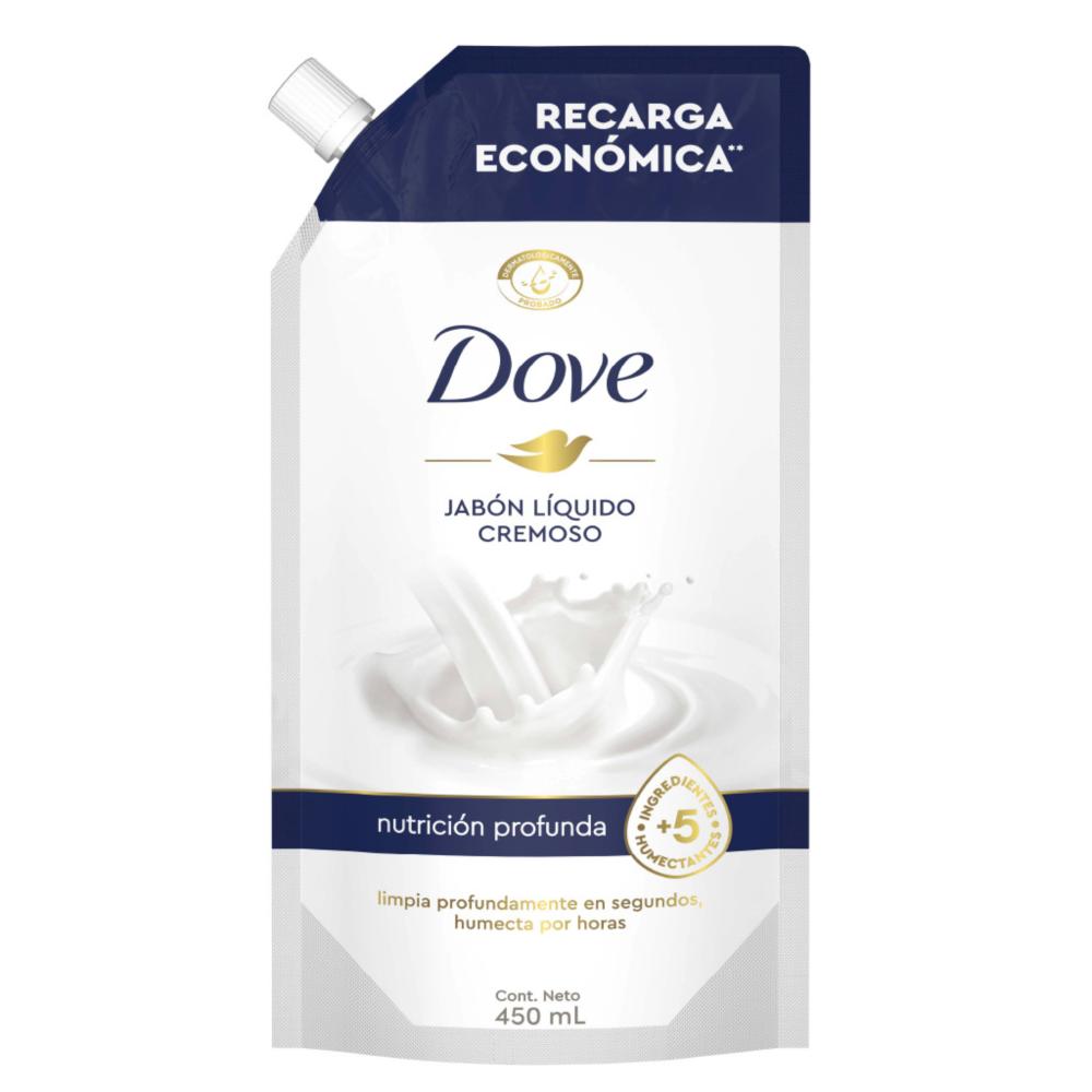 Jabón líquido Dove cremoso nutrición doypack 450 ml