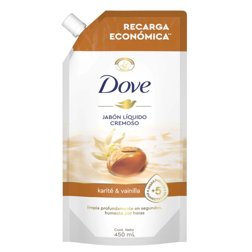 Jabón líquido Dove cremoso karite y vainilla doypack 450 ml
