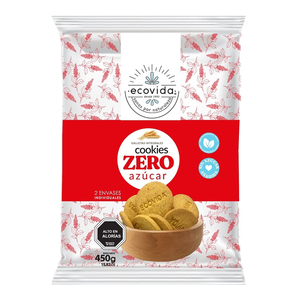Galletas integrales Ecovida cookies zero 450 g