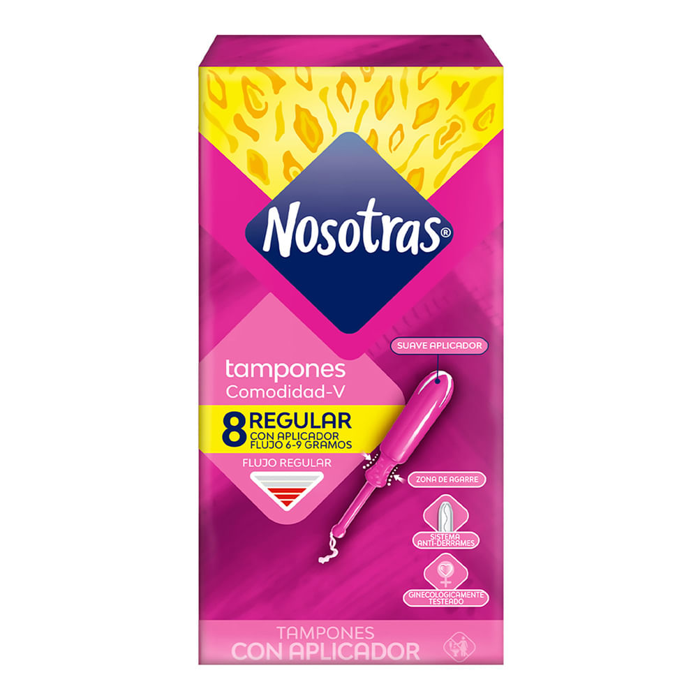Tampones Nosotras regular con aplicador 8 un Tampones Nosotras regular con aplicador 8 un