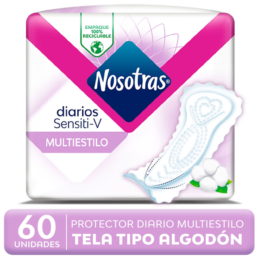 Protector diario Nosotras sensitiv multiestilo cortos 60 un