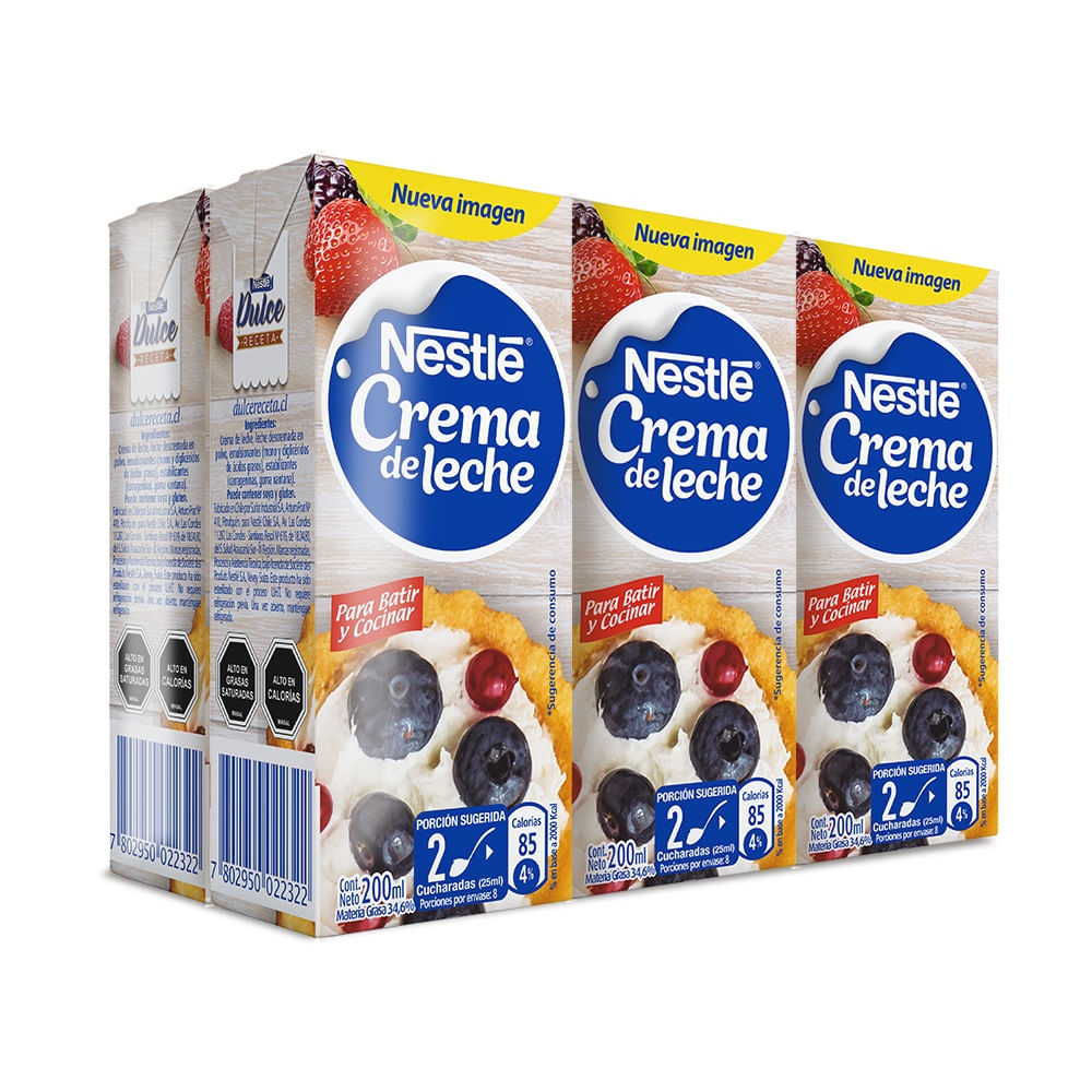 Pack Crema de leche Nestlé 6 un de 200 ml