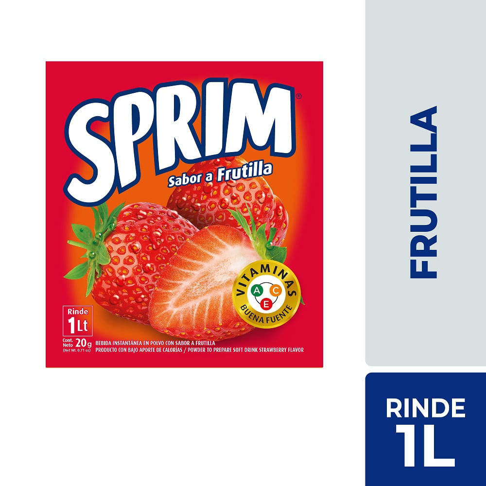 Jugo en polvo Sprim frutilla rinde 1 L