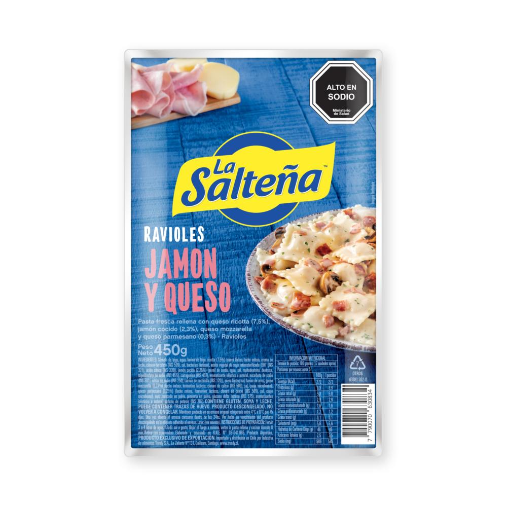Pasta ravioles La Salteña jamón y queso 450 g Pasta ravioles La Salteña jamón y queso 450 g