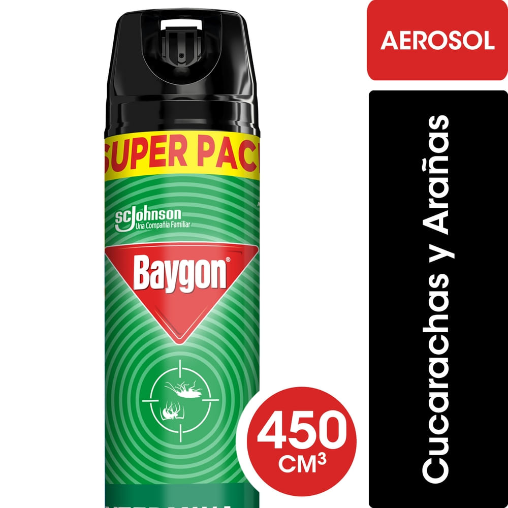 Insecticida Baygon mata cucarachas y arañas 450 ml
