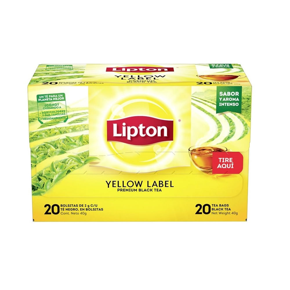 Té Lipton Yellow Label 20 bolsitas Té Lipton Yellow Label 20 bolsitas