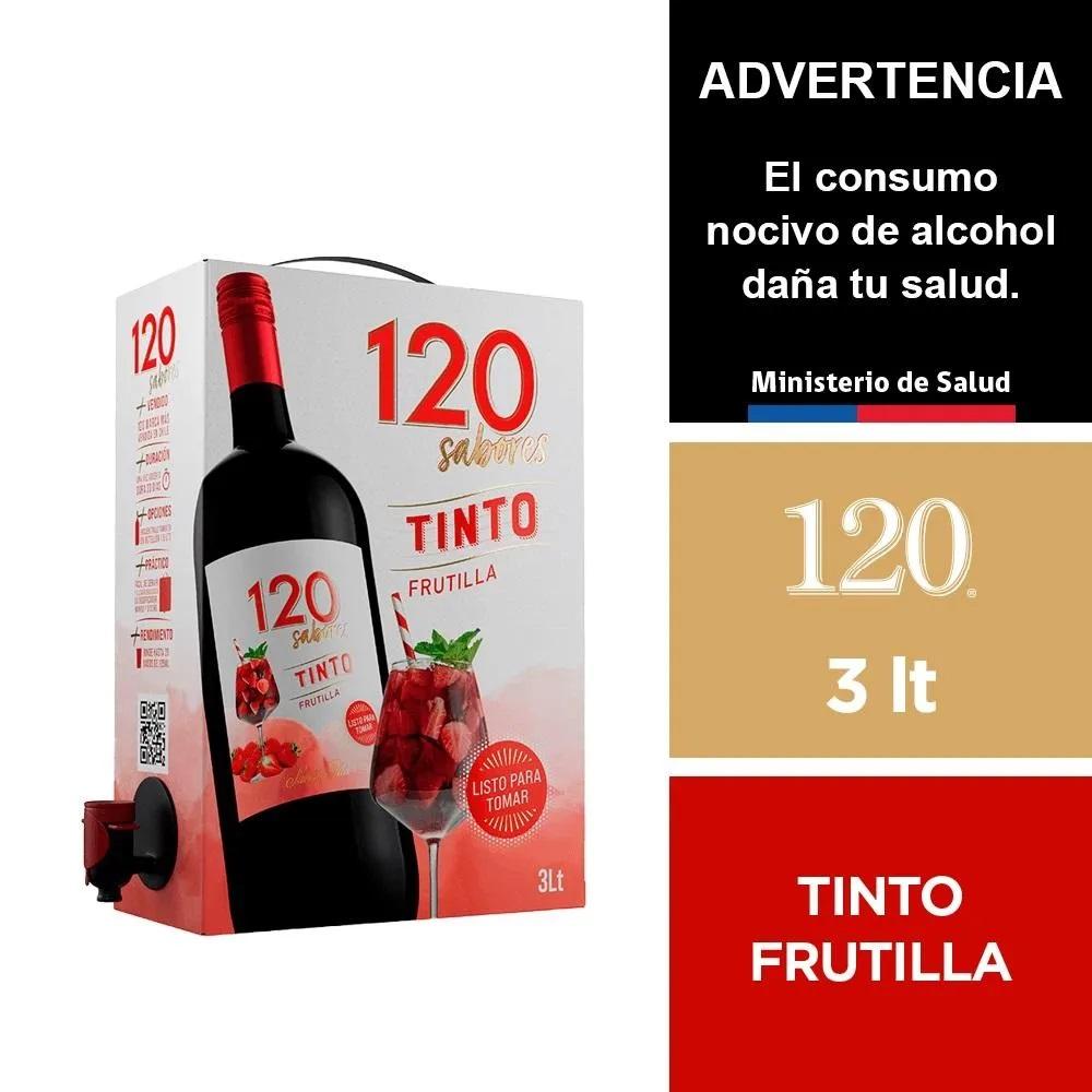 Cóctel de vino tinto 120 sabores frutilla caja 3 L Cóctel de vino tinto 120 sabores frutilla caja 3 L