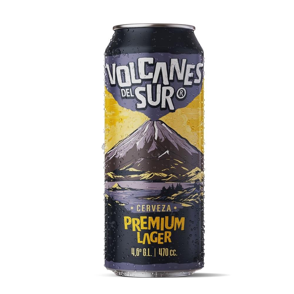 Cerveza Volcanes del Sur premium lager lata 470 cc