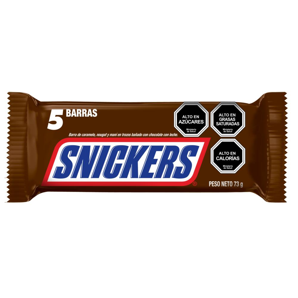 Pack barras caramelo nougat Snickers 5 un de 14.75 G