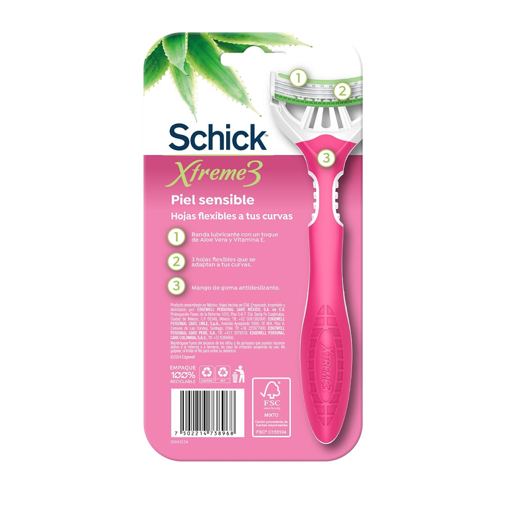Máquina afeitar Schick xtreme 3 sensitive 2 un Máquina afeitar Schick xtreme 3 sensitive 2 un