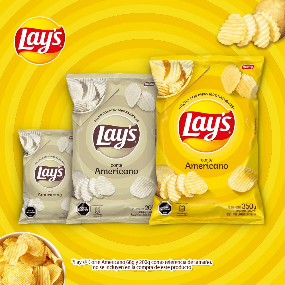 Papas fritas Lay's corte americano bolsa 350 g