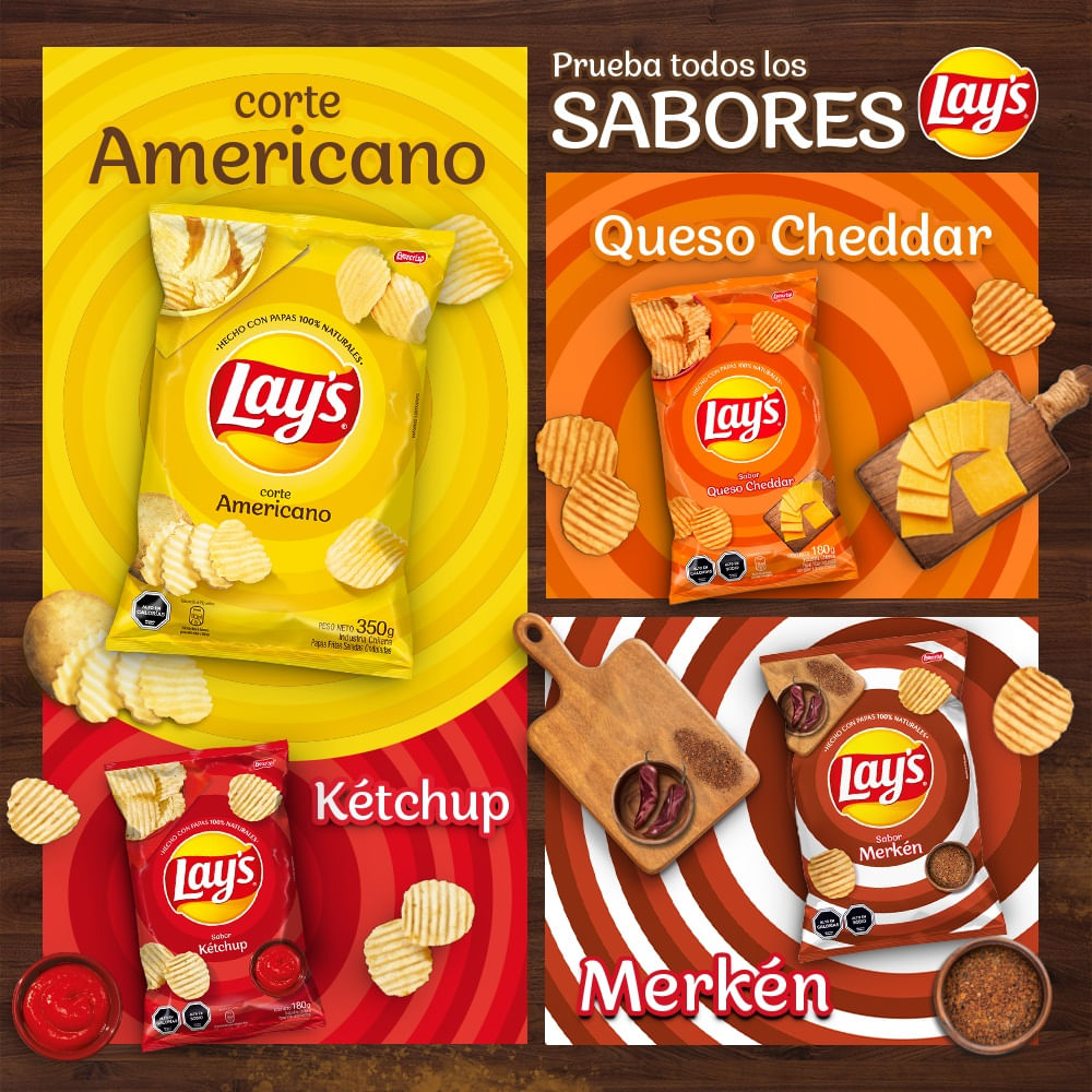Papas fritas Lay's corte americano bolsa 350 g