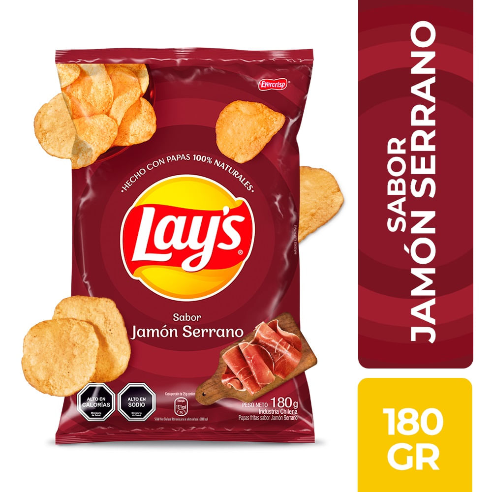 Papas fritas Lays sabor jamón serrano 180 g Papas fritas Lays sabor jamón serrano 180 g