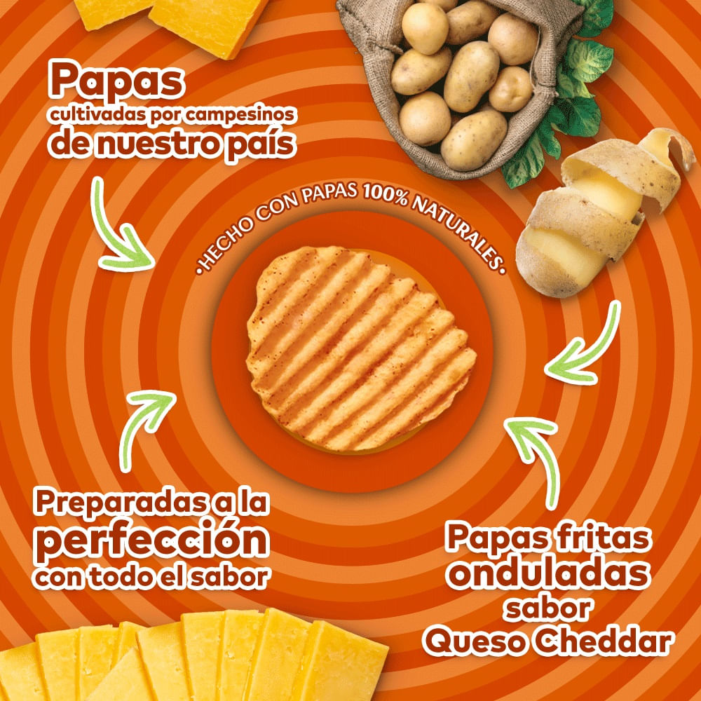 Papas fritas sabor queso cheddar Lays 180 G Papas fritas sabor queso cheddar Lays 180 G