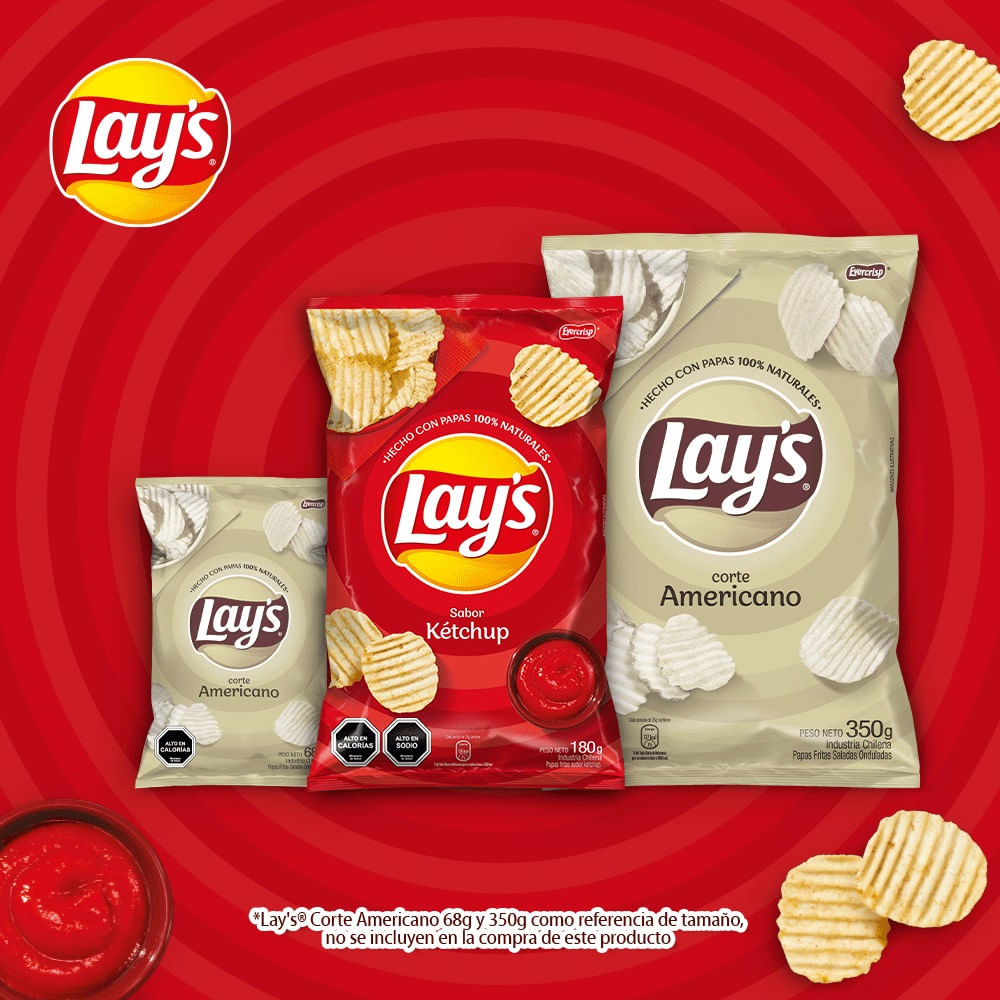 Papas fritas Lays sabor ketchup 180 g Papas fritas Lays sabor ketchup 180 g
