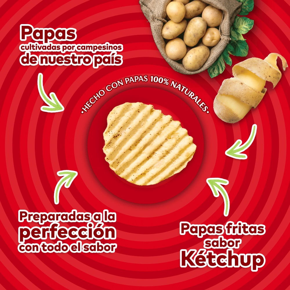 Papas fritas Lays sabor ketchup 180 g Papas fritas Lays sabor ketchup 180 g