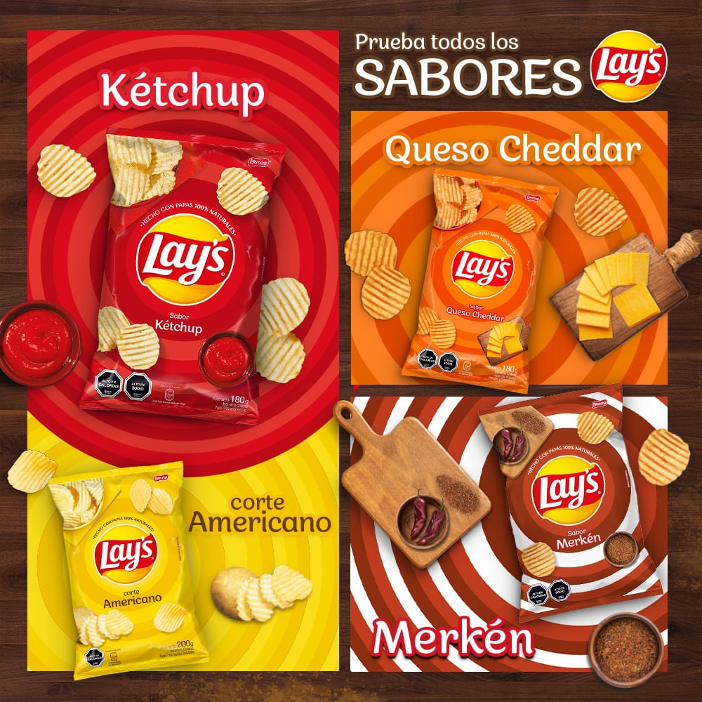 Papas fritas Lays sabor ketchup 180 g Papas fritas Lays sabor ketchup 180 g