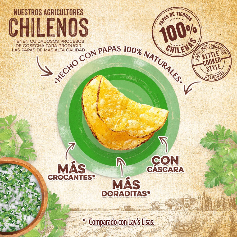 Papas fritas Lay's artesanas salsa verde 150 g Papas fritas Lay's artesanas salsa verde 150 g
